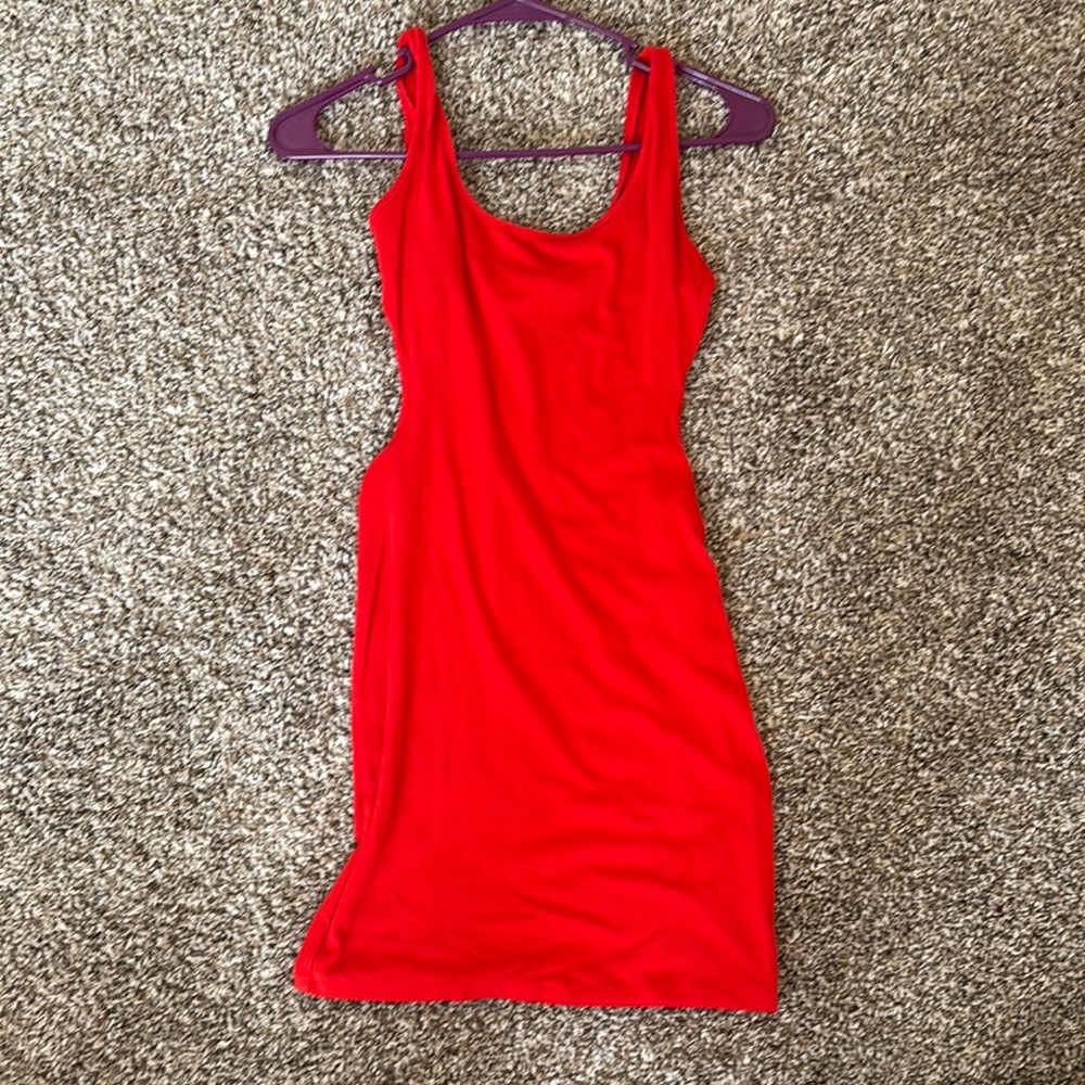 Vibrant Red Sleeveless Dress